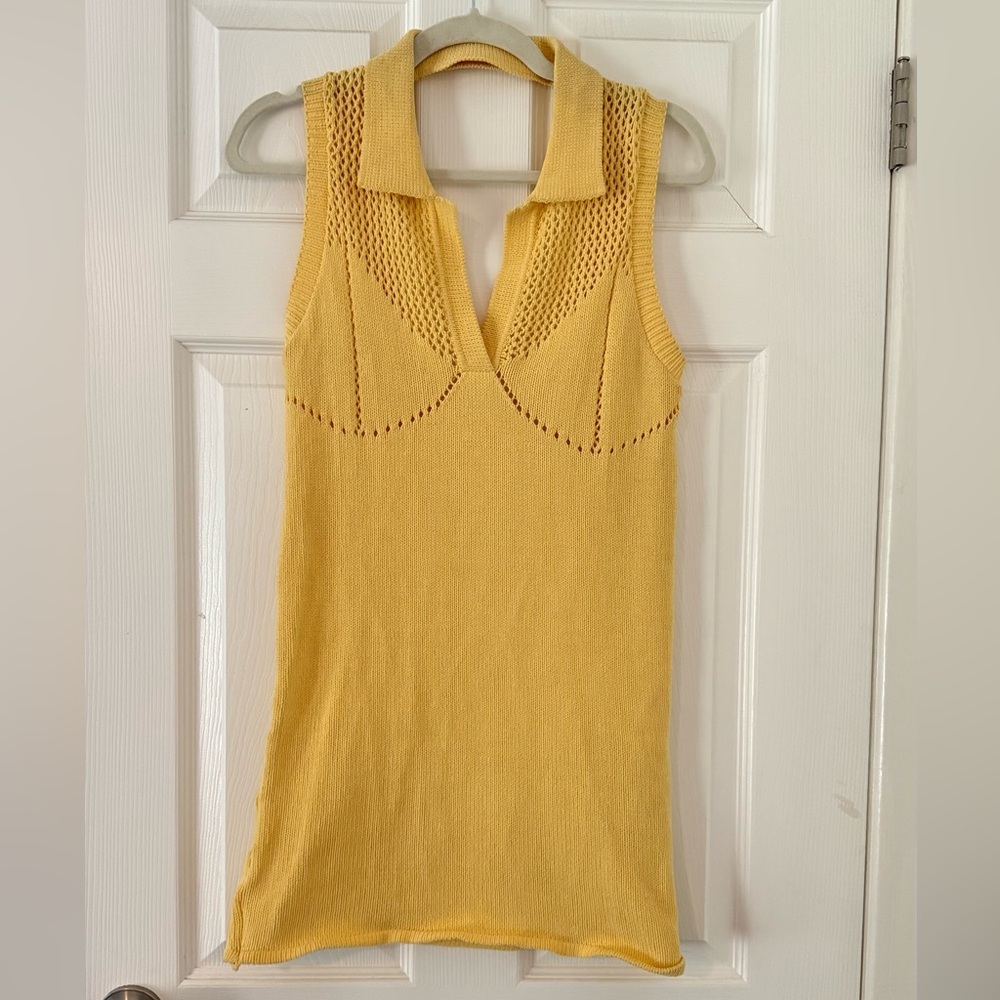 Zara Yellow Knit Mini Dress